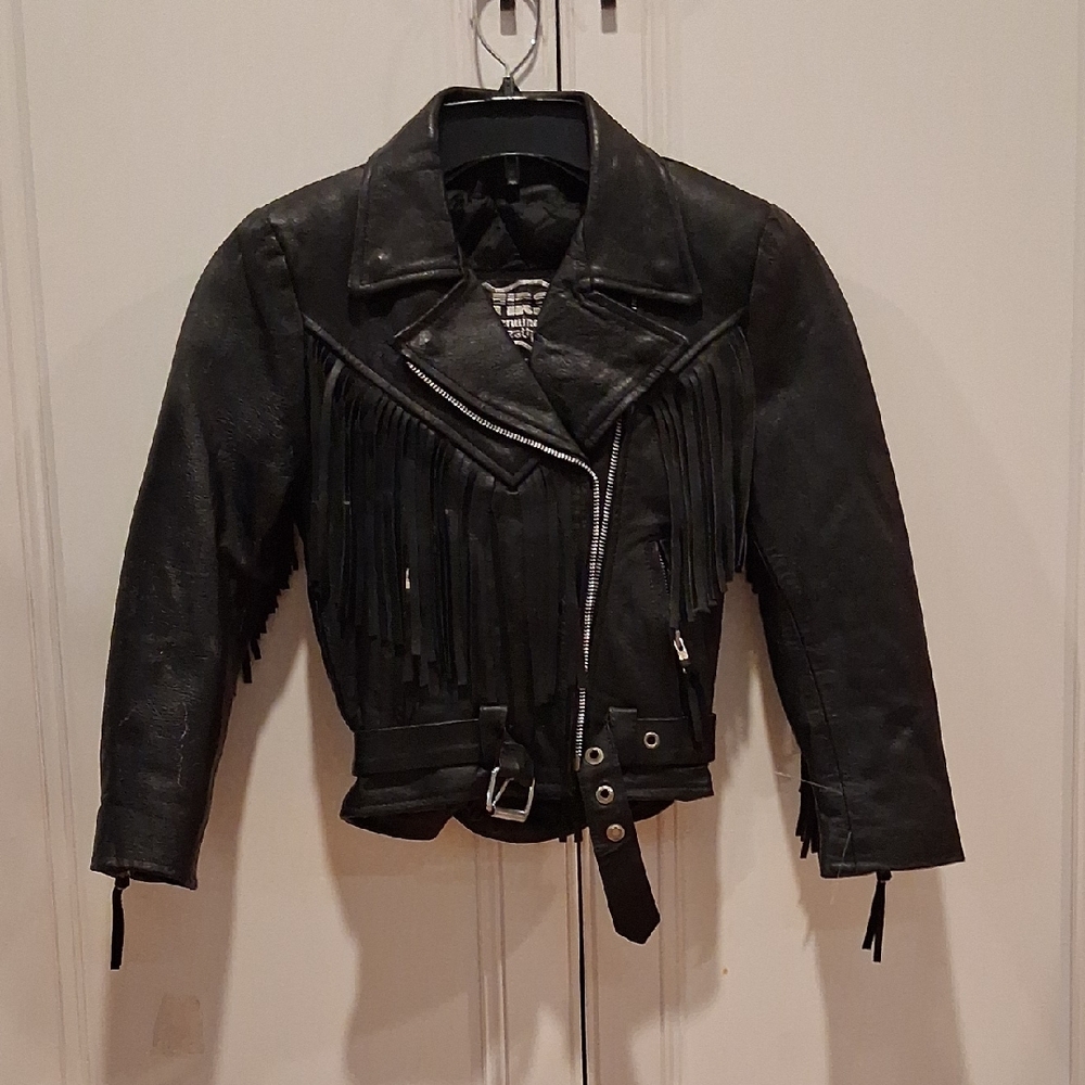 Women's Black Fringe Leather Jacket